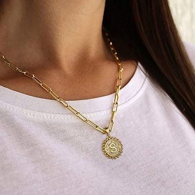 Χειροποίητο 925 Sterling Silver Double Pendant Paperclip Stacking Necklace με παράδοση 30 ημερών