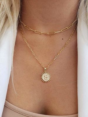 Χειροποίητο 925 Sterling Silver Double Pendant Paperclip Stacking Necklace με παράδοση 30 ημερών