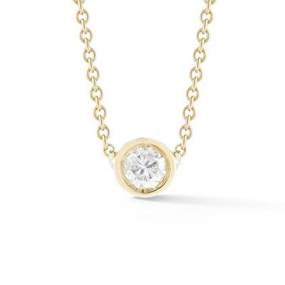 Απλό 925 Sterling Silver Solitaire Διαμαντένιο CZ περιδέραιο σε 7mm/10mm/15mm Μεγέθη πέτρας