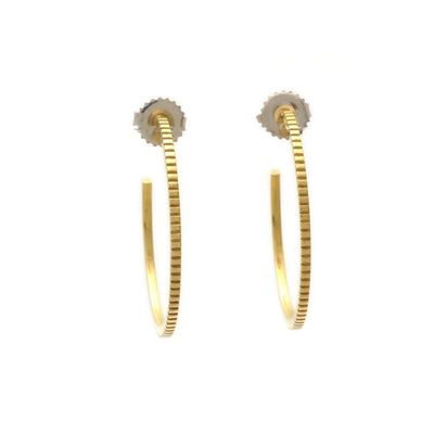 Σύγχρονα 925 Sterling Silver 18K χρυσά σκουλαρίκια Hoop με το λογότυπο του πελάτη 30 * 30mm