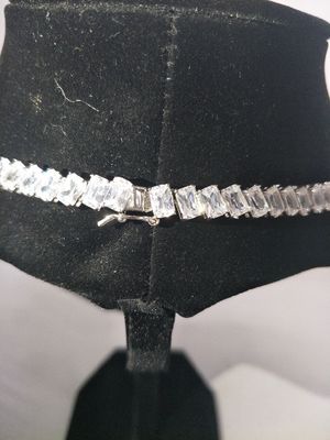 Ροδίου επιχρισμένο Bling Bling μενταγιόν 16in λευκό κολιέ τένις