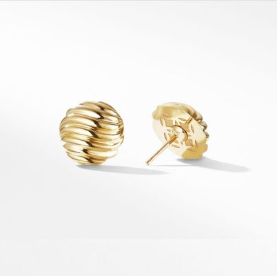 OEM Γλυπτά σκουλαρίκια καλωδίων 18K Χρυσό επιχρυσωμένα ακουστικά από ανοξείδωτο χάλυβα