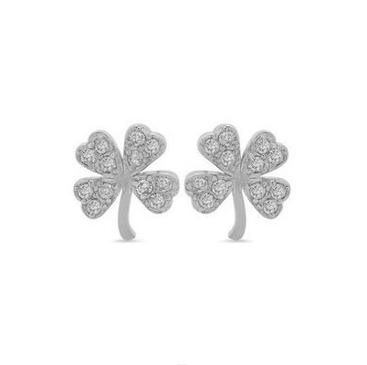 18K Χρυσό 925 Sterling Silver Clover Stud σκουλαρίκι