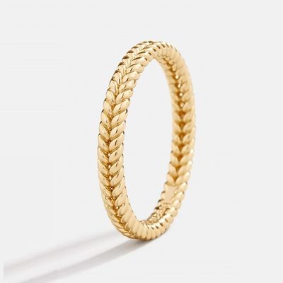 Κοσμήματα 18K Χρυσό 925 Sterling Silver Wheat Ring για γυναίκες
