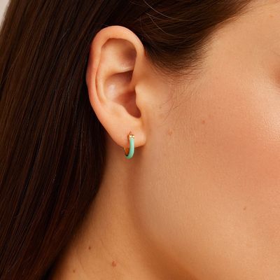 Χρωματιστά 925 Ασημένια σκουλαρίκια 18K χρυσά σκουλαρίκια