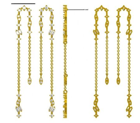 2024 Βραζιλία Χρυσό επιχρίστωση Drop Chain σκουλαρίκια Γυναίκες 925 Sterling Ασημένια σκουλαρίκια