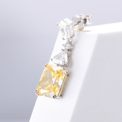 Κίτρινα σκουλαρίκια CZ Χρυσόχρυσα