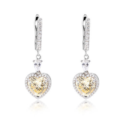 OEM Love Heart Διαμαντένια σκουλαρίκια 925 Sterling Silver Love Heart σκουλαρίκια