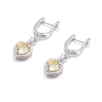 OEM Love Heart Διαμαντένια σκουλαρίκια 925 Sterling Silver Love Heart σκουλαρίκια
