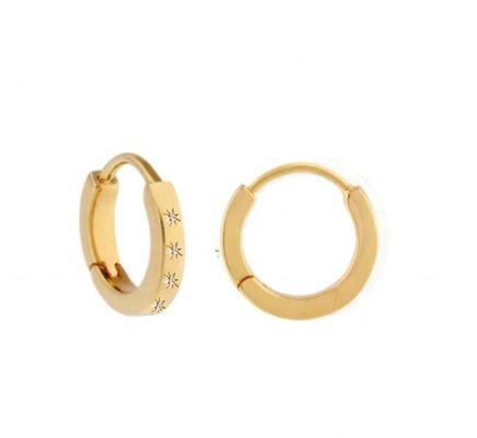 Στυλ σκουλαρίκια 14K χρυσό Vermeil Star Set διαμάντι αγκαλιάστε κυψέλες για εύκολο στυλ