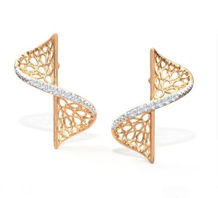 2024 Εγκλειστικό σετ με τεχνολογία Pave Setting και Cubic Zirconia Swerve Twist Studs