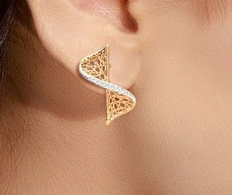 2024 Εγκλειστικό σετ με τεχνολογία Pave Setting και Cubic Zirconia Swerve Twist Studs