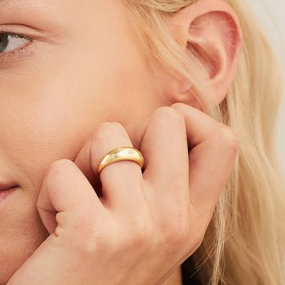 Δαχτυλίδια Αιώνιας Ομάδας Βραζιλία 18K Χρυσό Κοσμήματα Αστέρι 925 Στερλίνγκ Ασημένιο Θόλο Γυναικείο Δαχτυλίδι