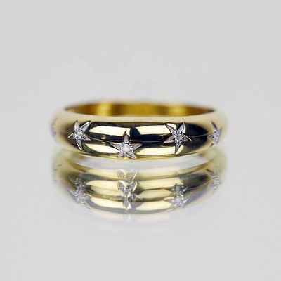 Νταϊντυ Ντιμόν Ρινγκς 14k 18k Χρυσό Chunky Star Set Διαμαντένιο Δαχτυλίδι για Στυλιστικά Ενδύματα