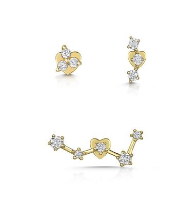 OEM Constella Stud Earrings 925 18k λευκό χρυσό Stud Earrings