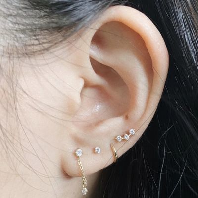 OEM Constella Stud Earrings 925 18k λευκό χρυσό Stud Earrings