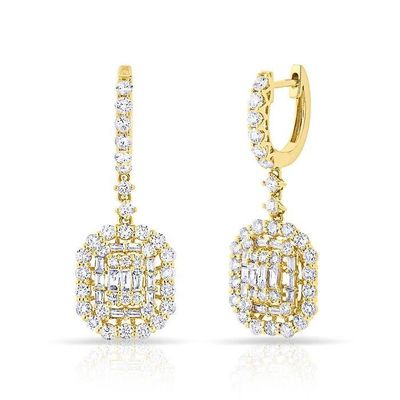 Λευκά σκουλαρίκια CZ 925 Sterling Silver Classic Style για αρραβώνα και γάμο