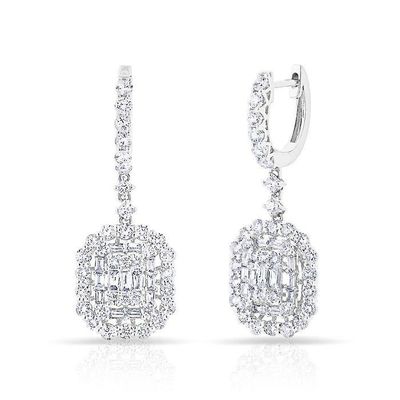 Λευκά σκουλαρίκια CZ 925 Sterling Silver Classic Style για αρραβώνα και γάμο