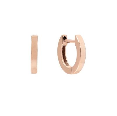 Μινιμαλιστικά Τρέντυ Huggies 925 Sterling Silver Unisex σκουλαρίκια με 18K Gold Plating