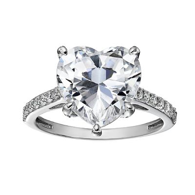 Τεχνολογία Micro Insert Inlay Heart Cut CZ Stone 925 Ασημένια δαχτυλίδια αρραβώνων