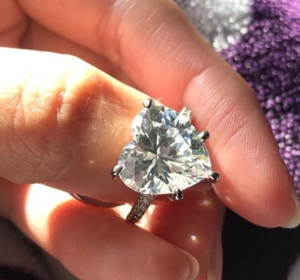 Τεχνολογία Micro Insert Inlay Heart Cut CZ Stone 925 Ασημένια δαχτυλίδια αρραβώνων
