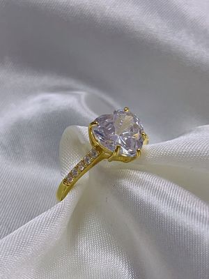 Τεχνολογία Micro Insert Inlay Heart Cut CZ Stone 925 Ασημένια δαχτυλίδια αρραβώνων