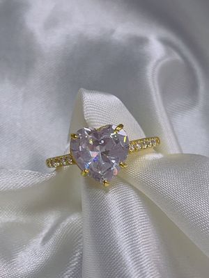 Τεχνολογία Micro Insert Inlay Heart Cut CZ Stone 925 Ασημένια δαχτυλίδια αρραβώνων