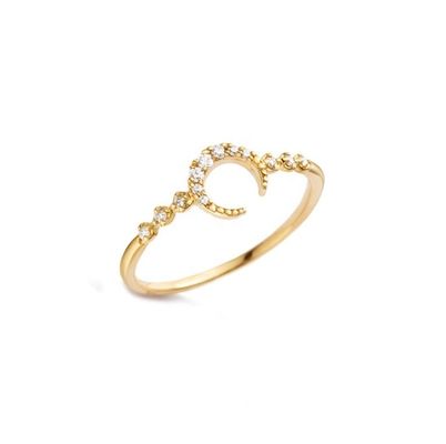 Άνδρες Fine Sterling Silver 925 Custom Moon Ring με 14k 18k 24k χρυσό από τη Βραζιλία 2022