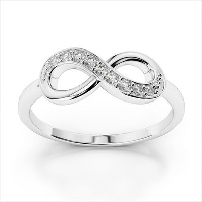 Λευκό CZ πέτρα Αγάπη άπειρο δαχτυλίδια σε 925 Sterling Ασημένιο για αιώνιο ρομαντισμό
