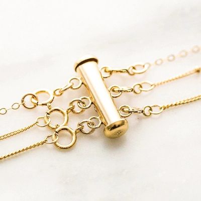 925 Ασημένια Κοσμήματα Νέο 18K Χρυσό επιχρισμένο στρωμένο κολιέ γοητείες