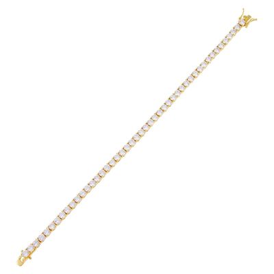 Ζεστό προϊόν 925 Sterling Silver Plating Gold 3mm Cubic Zirconia Τένις βραχιόλι για γυναίκες