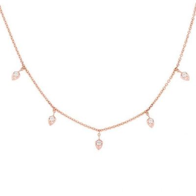 18K Χρυσή Αλυσίδα 925 Sterling Silver Fine Necklace για Γυναίκες Princess Cut Design