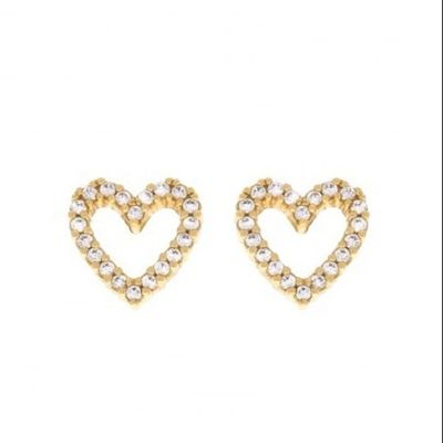 Κουδουνάκια από χαλκό / χαλκό / 925 Sterling Silver Heart Stud με μέγεθος 8mm