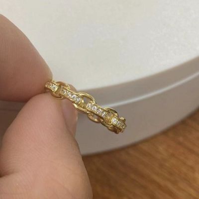 Αλυσίδα 18K Χρυσό Νερά Ατομικό Super Fairy 925 Ασημένιο Δαχτυλίδι