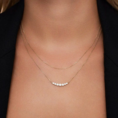 Μινιμαλιστικό 925 Sterling Silver Tennis Pendant Necklaces για Γυναίκες