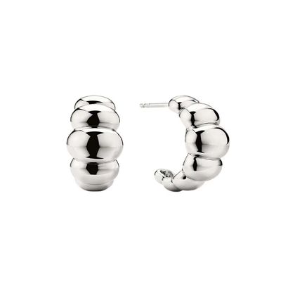 18K Χρυσό Ροδιο επιχρισμένο Crescent Stud σκουλαρίκια