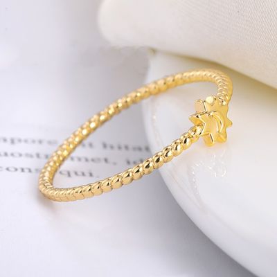925 Ασημένιο Φεγγάρι Ηλιακό Δαχτυλίδι 18K Χρυσό Κοσμήματα Unisex