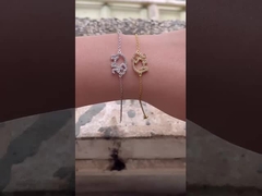 925 Ασημένιο βραχιόλι ελέφαντα με τεχνολογία μικροεπιθέσεων και λευκό διαμάντι CZ