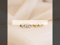 ΕΠΙΤΡΑΣΗ UPS DHL EMS Fedex TNT 925 Στερλιν Ασημένιο 18K Χρυσό Όπαλ Huggies σκουλαρίκια