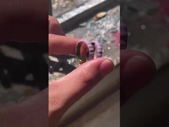 925 Sterling Silver Enamel Girl's Ring με χειροποίητο 18K Gold Plated Eternity Band